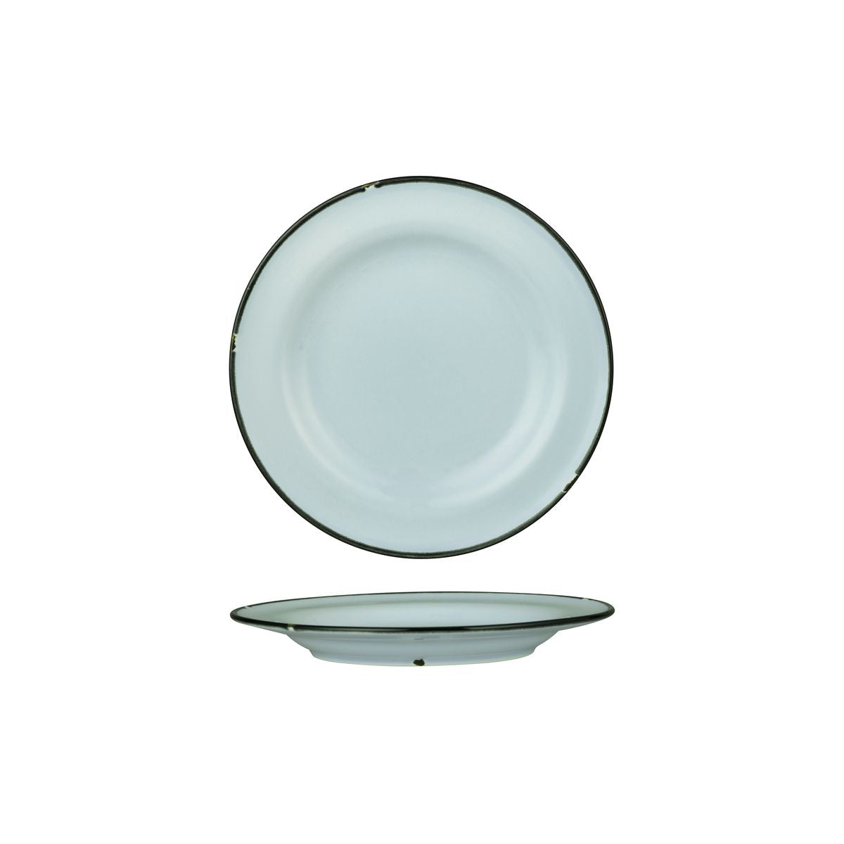 Round Plate - 210mm, Tintin Blue & Black from Luzerne. made out of Ceramic and sold in boxes of 12. Hospitality quality at wholesale price with The Flying Fork! 