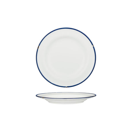 Round Plate - 210mm, Tintin White & Navy from Luzerne. made out of Ceramic and sold in boxes of 12. Hospitality quality at wholesale price with The Flying Fork! 