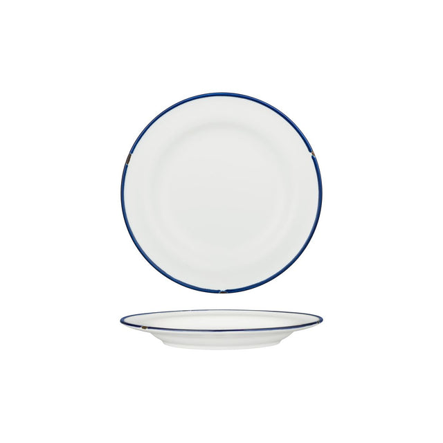 Round Plate - 210mm, Tintin White & Navy from Luzerne. made out of Ceramic and sold in boxes of 12. Hospitality quality at wholesale price with The Flying Fork! 