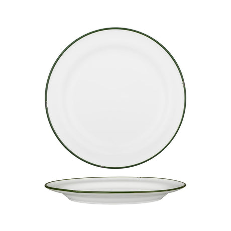 Round Plate - 270mm, Tintin White & Green from Luzerne. made out of Ceramic and sold in boxes of 4. Hospitality quality at wholesale price with The Flying Fork! 