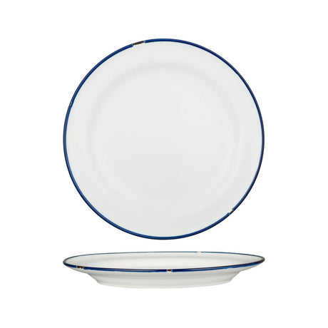 Round Plate - 270mm, Tintin White & Navy from Luzerne. made out of Ceramic and sold in boxes of 12. Hospitality quality at wholesale price with The Flying Fork! 