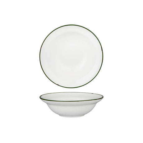 Round Bowl - 190mm, Tintin White & Green from Luzerne. made out of Ceramic and sold in boxes of 12. Hospitality quality at wholesale price with The Flying Fork! 