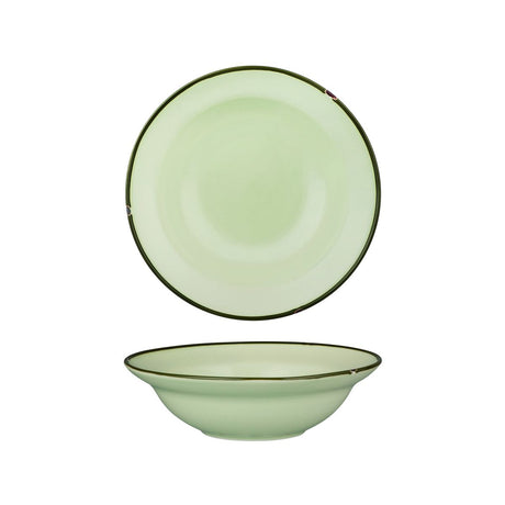 Deep Bowl Plate - 220mm, Tintin Green & Green from Luzerne. made out of Ceramic and sold in boxes of 12. Hospitality quality at wholesale price with The Flying Fork! 
