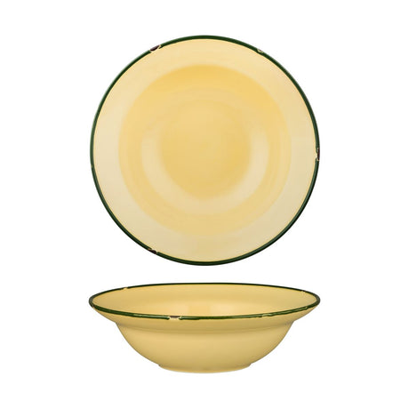 Deep Bowl Plate - 240mm, Tintin Sand & Green from Luzerne. Textured, made out of Ceramic and sold in boxes of 12. Hospitality quality at wholesale price with The Flying Fork! 
