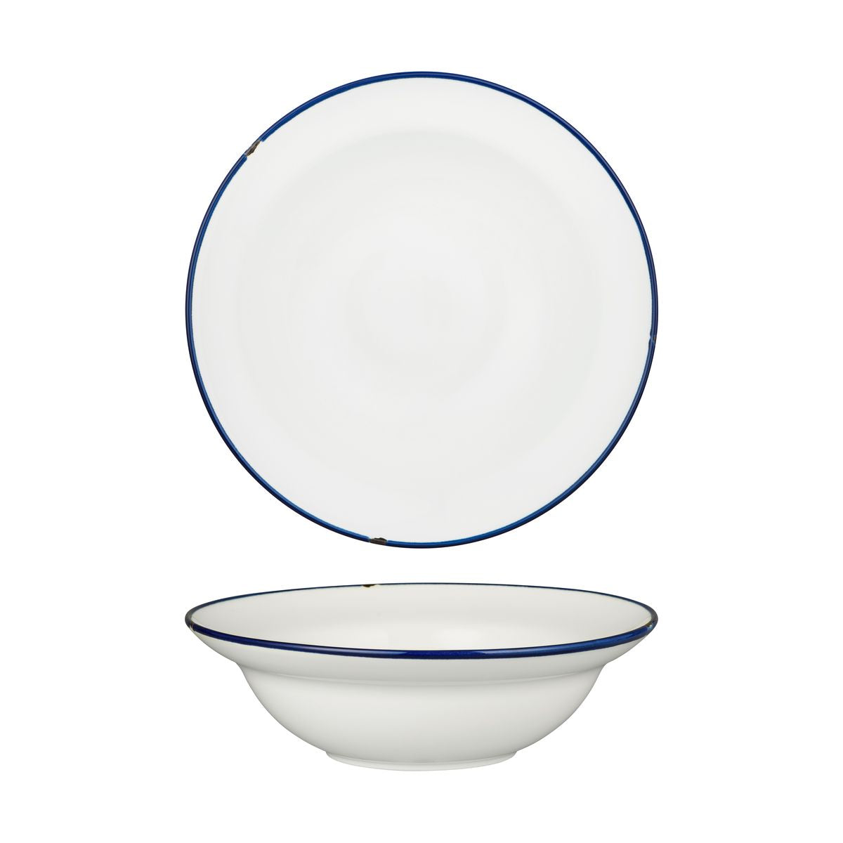 Deep Bowl Plate - 240mm, Tintin White & Navy from Luzerne. made out of Ceramic and sold in boxes of 12. Hospitality quality at wholesale price with The Flying Fork! 