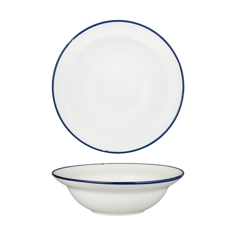 Deep Bowl Plate - 240mm, Tintin White & Navy from Luzerne. made out of Ceramic and sold in boxes of 12. Hospitality quality at wholesale price with The Flying Fork! 