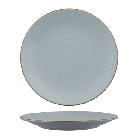 Round Coupe Plate - Ribbed, 310mm, Zuma Bluestone from Zuma. Matt Finish, made out of Ceramic and sold in boxes of 3. Hospitality quality at wholesale price with The Flying Fork! 