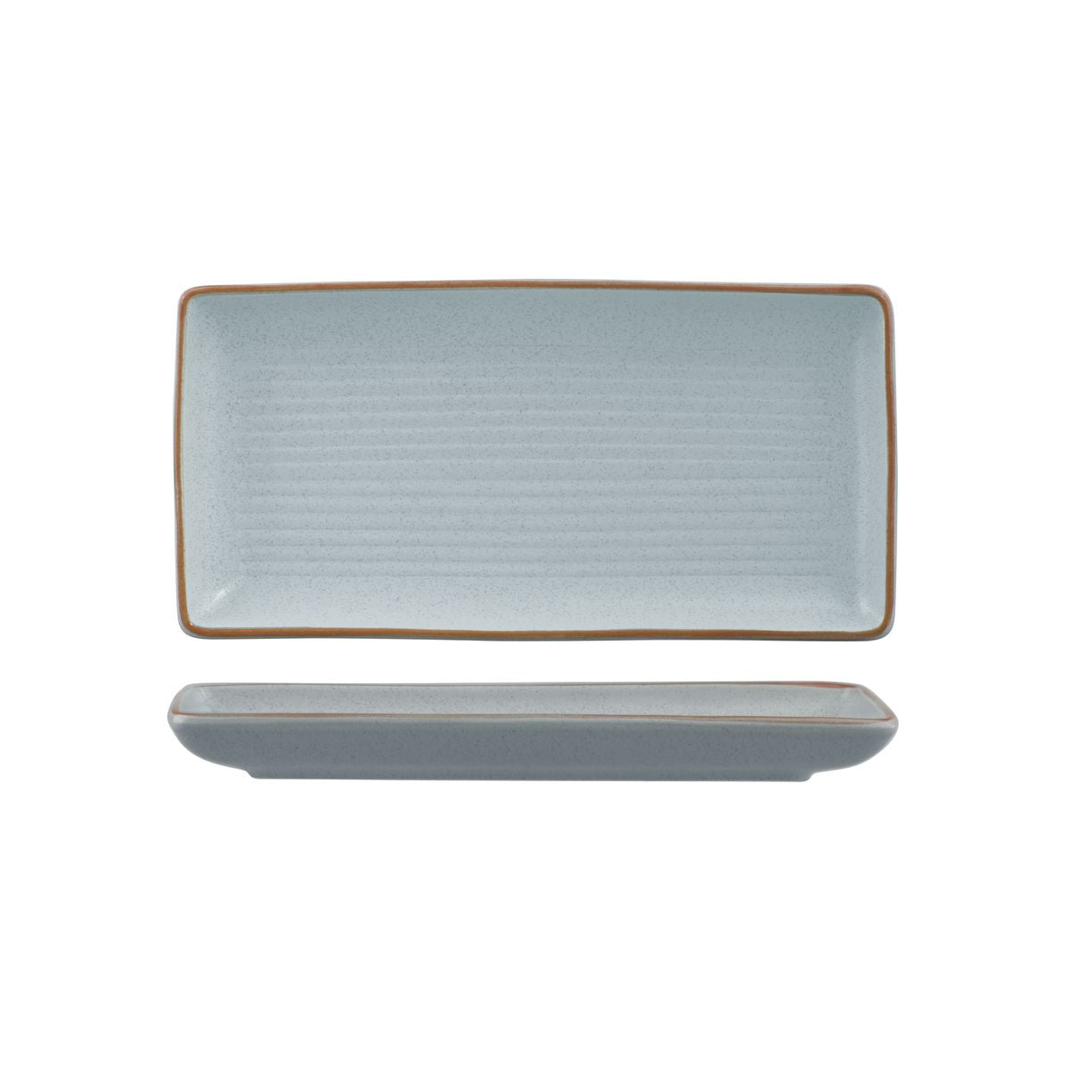 Share Platter - Ribbed, 250x125mm, Zuma Bluestone from Zuma. Ribbed, made out of Ceramic and sold in boxes of 6. Hospitality quality at wholesale price with The Flying Fork! 