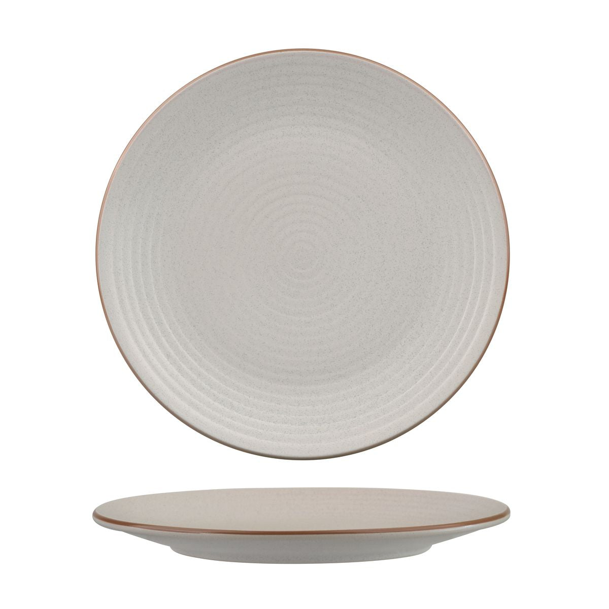 Round Coupe Plate - 265mm, Ribbed, Zuma Mineral from Zuma. Matt Finish, made out of Ceramic and sold in boxes of 6. Hospitality quality at wholesale price with The Flying Fork! 