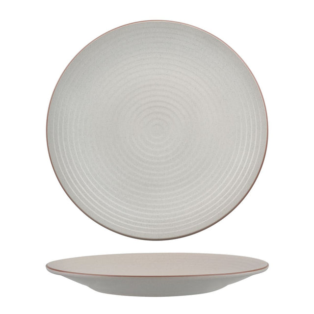 Coupe Plate - Ribbed, 310mm, Zuma Mineral from Zuma. Matt Finish, made out of Ceramic and sold in boxes of 3. Hospitality quality at wholesale price with The Flying Fork! 