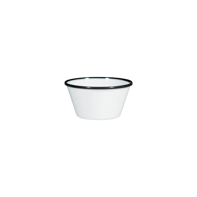 Tapered Bowl, 125 x 125 x 67mm, Melamine - White & Black from Ryner Melamine. Sold in boxes of 12. Hospitality quality at wholesale price with The Flying Fork! 