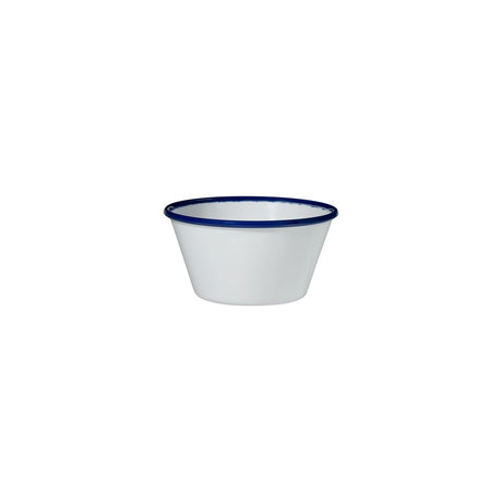 Tapered Bowl, 125 x 125 x 67mm, Melamine - White & Blue from Ryner Melamine. Sold in boxes of 12. Hospitality quality at wholesale price with The Flying Fork! 