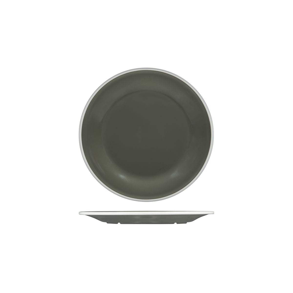Round Plate, 220mm, Melamine - Grey & White from Ryner Melamine. Sold in boxes of 12. Hospitality quality at wholesale price with The Flying Fork! 