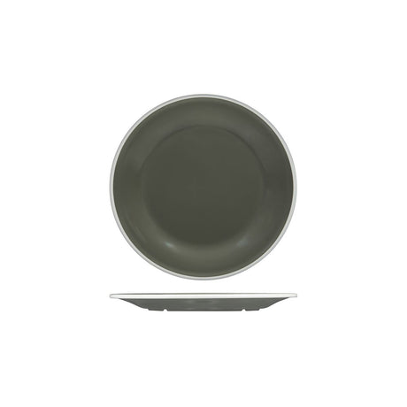 Round Plate, 220mm, Melamine - Grey & White from Ryner Melamine. Sold in boxes of 12. Hospitality quality at wholesale price with The Flying Fork! 