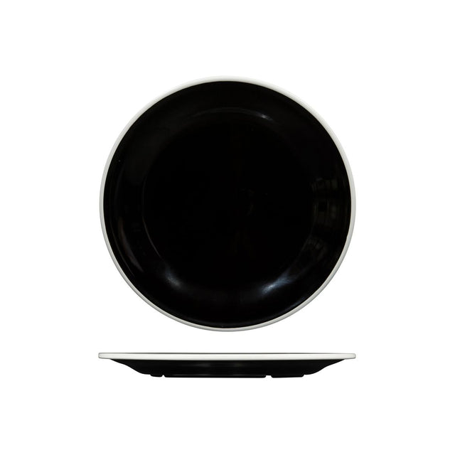 Round Plate, 270mm, Melamine - Black & White from Ryner Melamine. Sold in boxes of 12. Hospitality quality at wholesale price with The Flying Fork! 