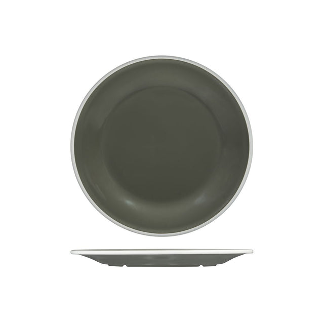 Round Plate, 270mm, Melamine - Grey & White from Ryner Melamine. Sold in boxes of 12. Hospitality quality at wholesale price with The Flying Fork! 