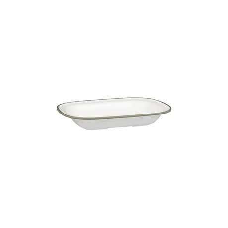 Rectangular Dish, 200 x 145 x 45mm, Melamine - White & Grey from Ryner Melamine. Sold in boxes of 12. Hospitality quality at wholesale price with The Flying Fork! 