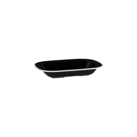 Rectangular Dish, 200 x 145 x 45mm, Melamine - Black & White from Ryner Melamine. Sold in boxes of 12. Hospitality quality at wholesale price with The Flying Fork! 