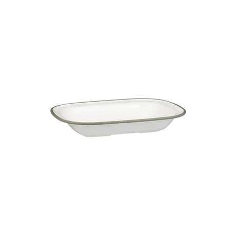 Rectangular Dish, 230 x 176 x 45mm, Melamine - White & Grey from Ryner Melamine. Sold in boxes of 12. Hospitality quality at wholesale price with The Flying Fork! 