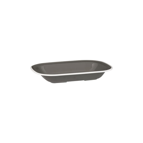 Rectangular Dish, 230 x 176 x 45mm, Melamine - Grey & White from Ryner Melamine. Sold in boxes of 12. Hospitality quality at wholesale price with The Flying Fork! 