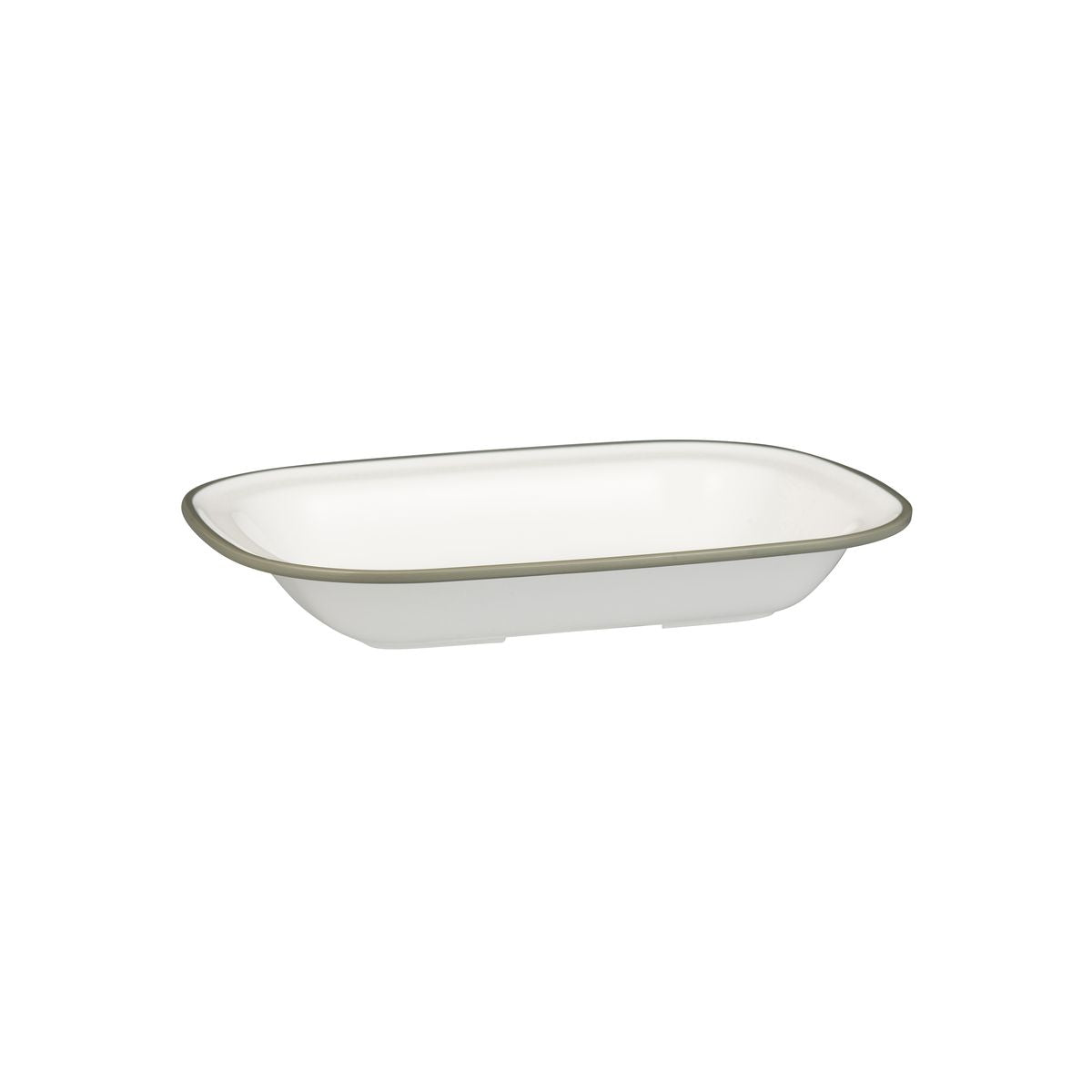 Rectangular Dish, 270 x 200 x 42mm, Melamine - White & Grey from Ryner Melamine. Sold in boxes of 12. Hospitality quality at wholesale price with The Flying Fork! 