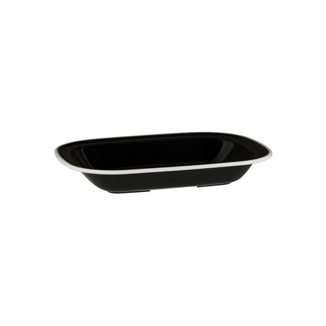 Rectangular Dish, 270 x 200 x 42mm, Melamine - Black & White from Ryner Melamine. Sold in boxes of 12. Hospitality quality at wholesale price with The Flying Fork! 