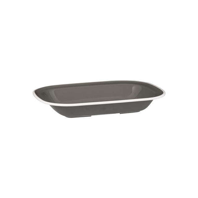 Rectangular Dish, 270 x 200 x 42mm, Melamine - Grey & White from Ryner Melamine. Sold in boxes of 12. Hospitality quality at wholesale price with The Flying Fork! 