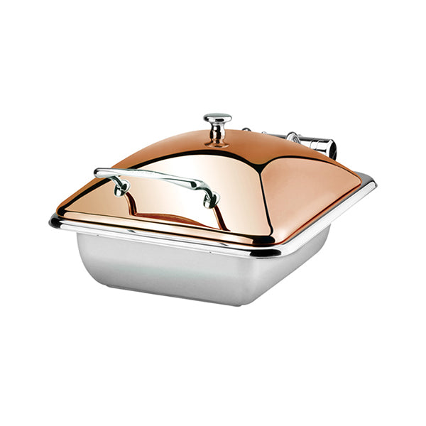 Induction Chafer - S-S, Rect., 2-3 Size, Princess, Rose Gold from Athena. made out of Stainless Steel and sold in boxes of 1. Hospitality quality at wholesale price with The Flying Fork! 