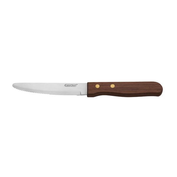 Jumbo Steak Knife - Wood Handle from Athena. made out of Stainless Steel and sold in boxes of 12. Hospitality quality at wholesale price with The Flying Fork! 