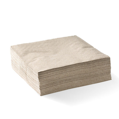 Diner Napkin - Natural, 1-4 Fold, Embossed, 2ply (Box of 1000) from BioPak. Compostable, made out of FSC Pulp and sold in boxes of 1. Hospitality quality at wholesale price with The Flying Fork! 