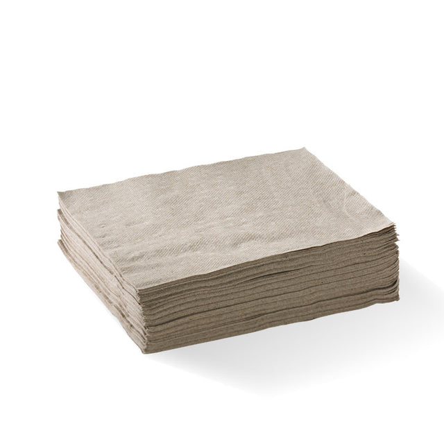 Lunch Napkin - Natural, 1-4 Fold, 2ply (Box of 2000) from BioPak. Compostable, made out of FSC Pulp and sold in boxes of 1. Hospitality quality at wholesale price with The Flying Fork! 