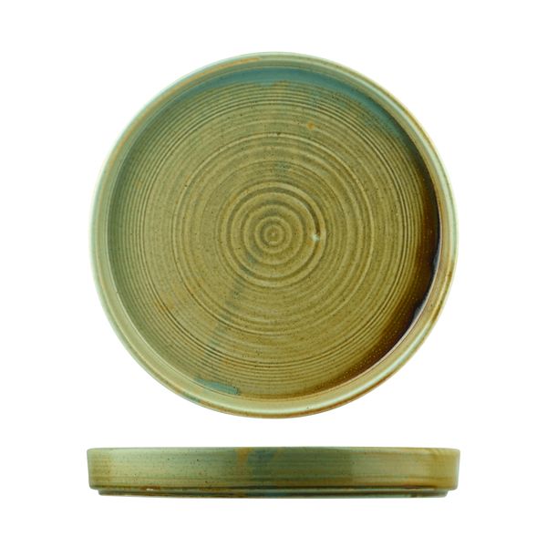 Large Round Stackable Plate, Nourish, 255x30mm from Cheforward. Sold in boxes of 6. Hospitality quality at wholesale price with The Flying Fork! 