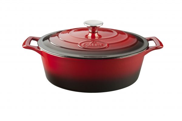 Oval Deep Casserole - 300mm, 4.75lt, Pro Series, Red from La Cuisine. Sold in boxes of 1. Hospitality quality at wholesale price with The Flying Fork! 