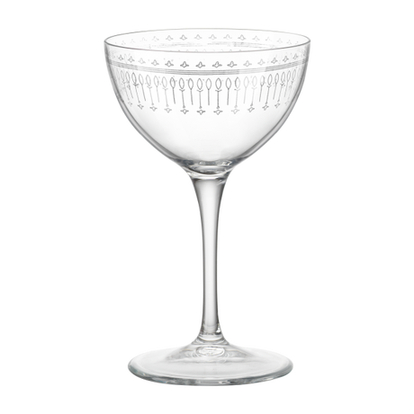 Bartender Art Deco' Martini 240Ml from Bormioli Rocco. Fine rim, made out of Glass and sold in boxes of 6. Hospitality quality at wholesale price with The Flying Fork! 