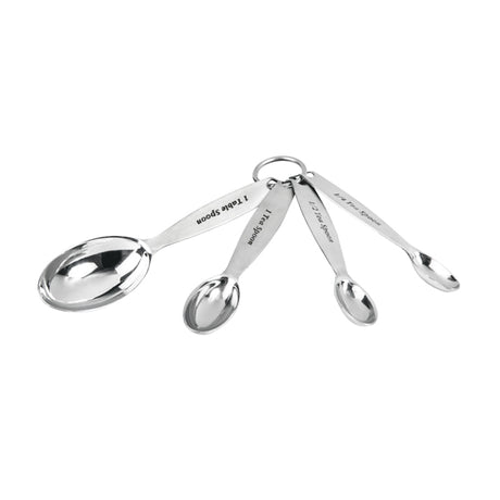 Measuring Spoon Set - S-S, Oval, 4Pcs from TheFlyingFork. Sold in boxes of 1. Hospitality quality at wholesale price with The Flying Fork! 