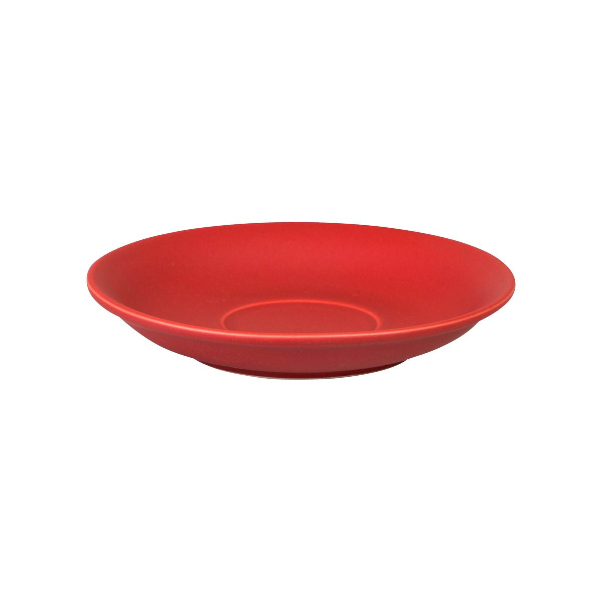 A large red saucer shown on a white background