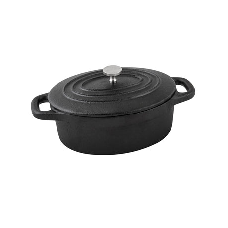 Mini Oval Casserole - Cast Iron, 125 x 50mm from Moda. Sold in boxes of 1. Hospitality quality at wholesale price with The Flying Fork! 