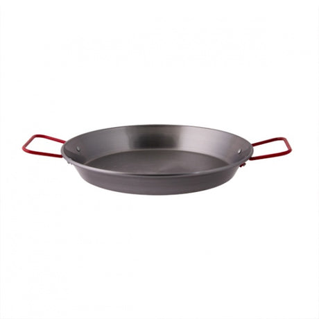 Paella Pan - Black Steel, 200mm from Pujadas. Sold in boxes of 1. Hospitality quality at wholesale price with The Flying Fork! 