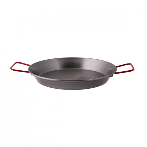 Paella Pan - Black Steel, 340mm from Pujadas. Sold in boxes of 1. Hospitality quality at wholesale price with The Flying Fork! 