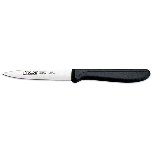 Paring Knife Black Handle - 100mm from Arcos. Sold in boxes of 1. Hospitality quality at wholesale price with The Flying Fork! 
