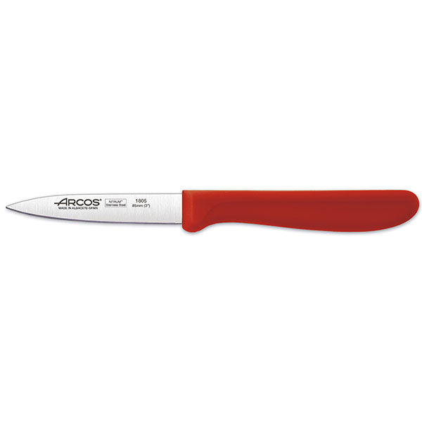 Paring Knife Red Handle - 85mm from Arcos. Sold in boxes of 1. Hospitality quality at wholesale price with The Flying Fork! 