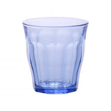 A medium sixed blue, tapered Tumbler on a white background