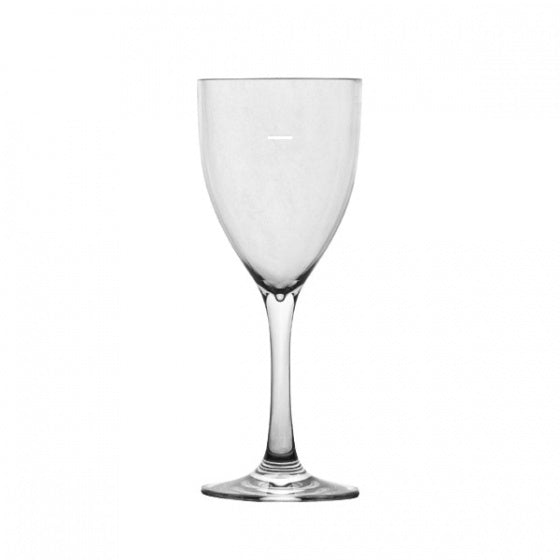 Polycarbonate Vino Blanco 250ml (with 150ml Pour Line) from Polysafe. made out of Polycarbonate and sold in boxes of 24. Hospitality quality at wholesale price with The Flying Fork! 