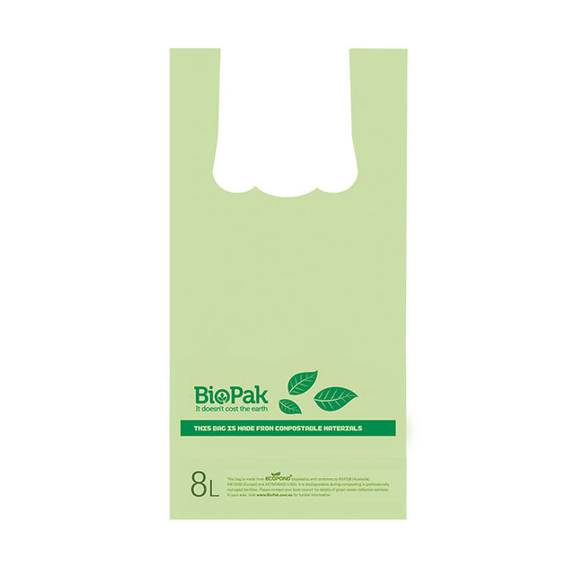 Bioplastic Checkout Bag - 8L (Box of 2000) from BioPak. Compostable, made out of Bioplastic and sold in boxes of 1. Hospitality quality at wholesale price with The Flying Fork! 
