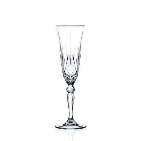 Champagne Flute - 160ml, Melodia from RCR Cristalleria. made out of Glass and sold in boxes of 6. Hospitality quality at wholesale price with The Flying Fork! 