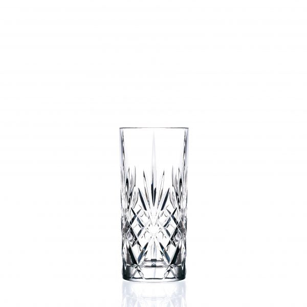 Highball Tumbler - 360ml, Melodia from RCR Cristalleria. made out of Glass and sold in boxes of 6. Hospitality quality at wholesale price with The Flying Fork! 