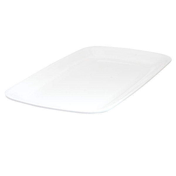 Rect. Platter - Coupe, White, 305 x 205mm from Ryner Melamine. Sold in boxes of 6. Hospitality quality at wholesale price with The Flying Fork! 