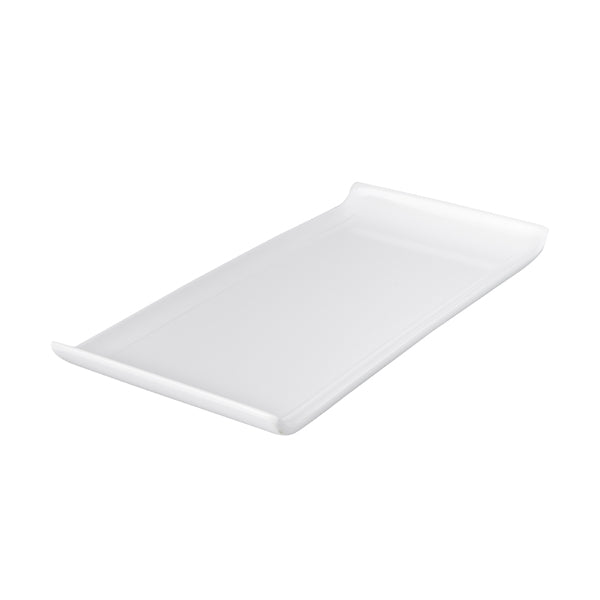 Rect. Platter - W-Lip, White, 300 x 145mm from Ryner Melamine. Sold in boxes of 6. Hospitality quality at wholesale price with The Flying Fork! 