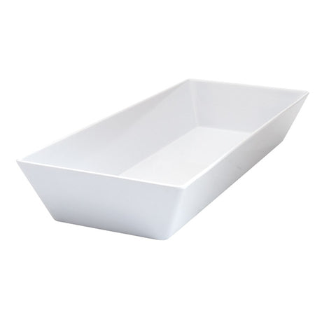 A white rectangular deep Dish on white background