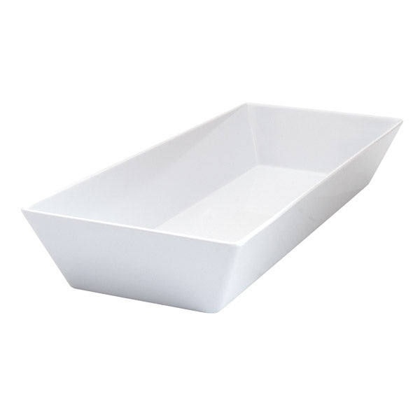 A white rectangular deep Dish on white background